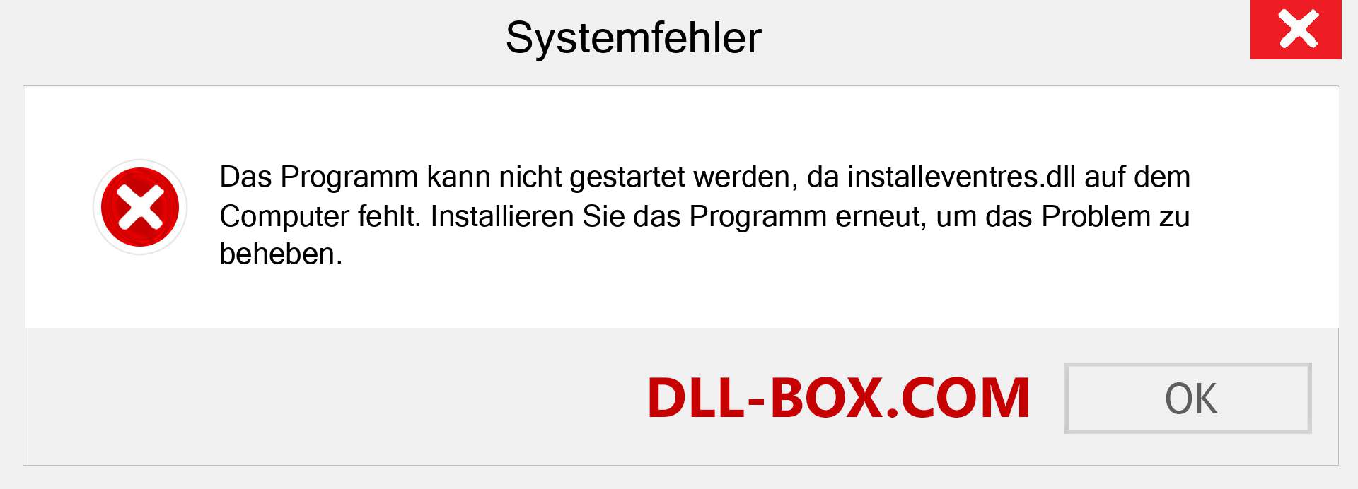 installeventres.dll-Datei fehlt?. Download für Windows 7, 8, 10 - Fix installeventres dll Missing Error unter Windows, Fotos, Bildern