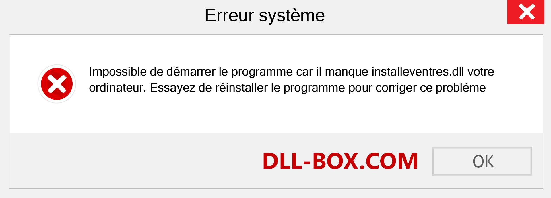 Le fichier installeventres.dll est manquant ?. Télécharger pour Windows 7, 8, 10 - Correction de l'erreur manquante installeventres dll sur Windows, photos, images